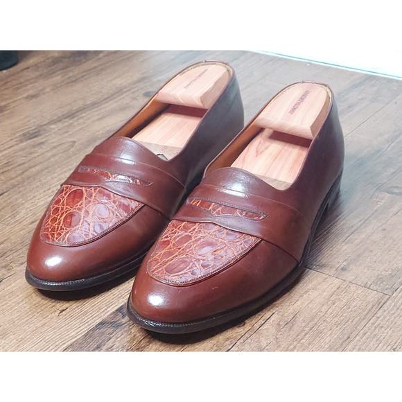 Johnston & Murphy Loafers Dress Shoes Tobacco Brown Size 10 M Made In Spain main image 8